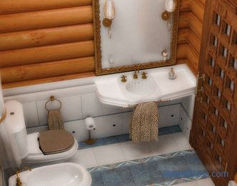 Anahtar teslimi ahşap bir evde kır evinde bir banyo: şemaları, su yalıtımı, tuvalet döşeme