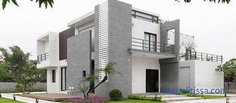 Düz çatı ile iki katlı modern bir ev tasarımı