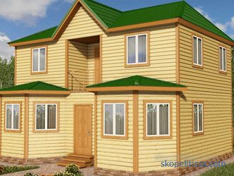 Profilli ahşap tomruk kabinlerinden ucuza bitirmeden büzülme için yapılmış evler, Moskova'da inşaat için projeler ve fiyatlar